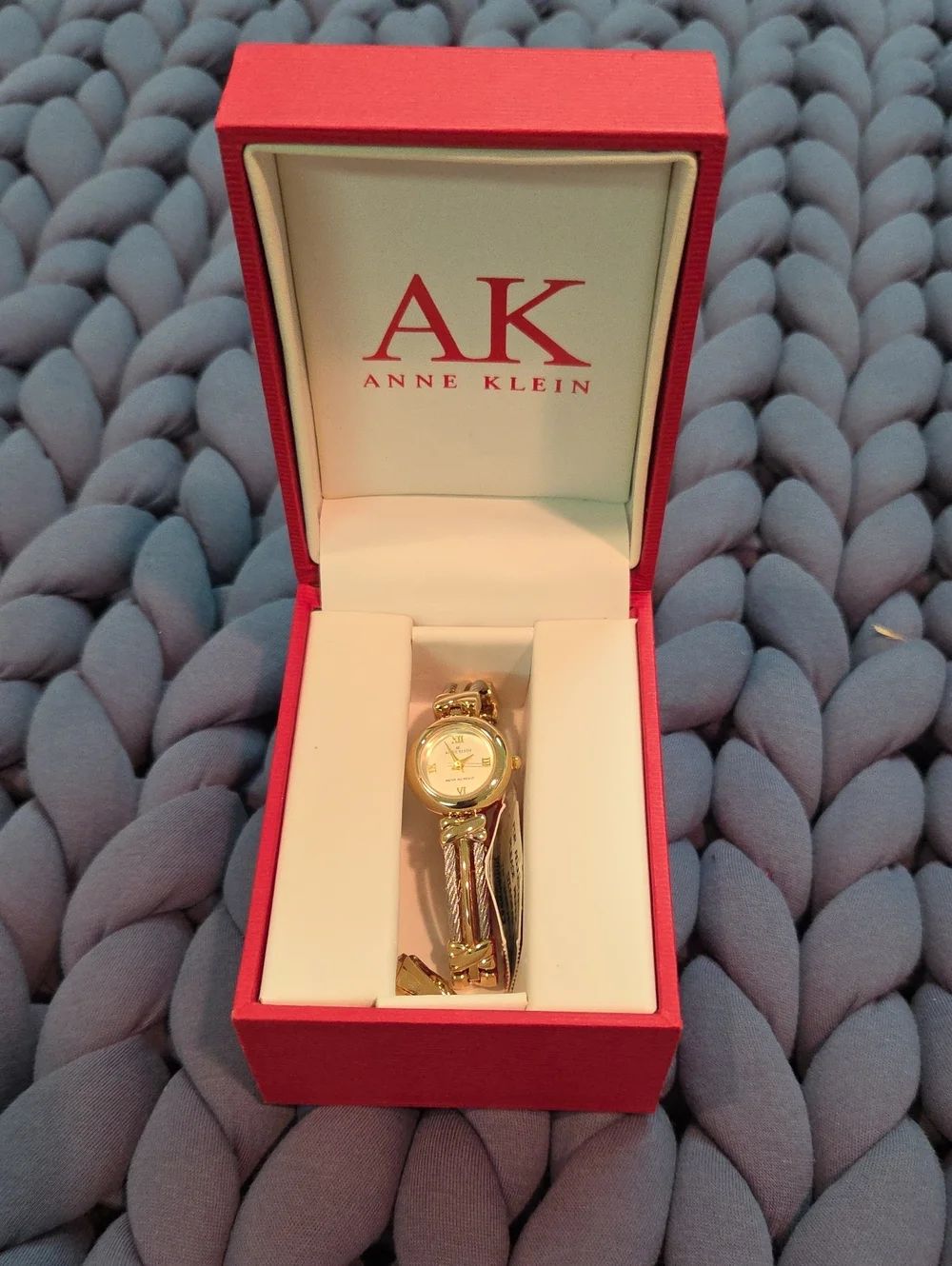 Anne Klein Two-Tone Gold and Silver Bracelet Watch